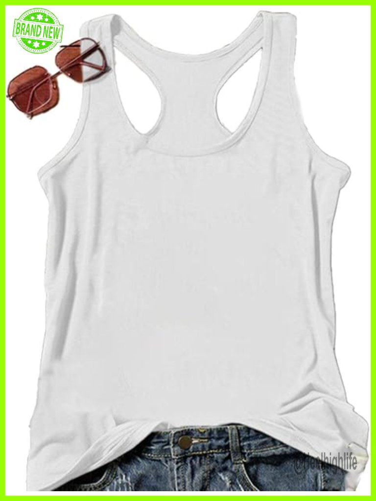 Women's Loose Fit Graphic Tank Top Sleeveless Cotton Blend Summer Beach Top